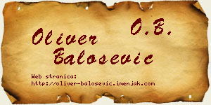 Oliver Balošević vizit kartica